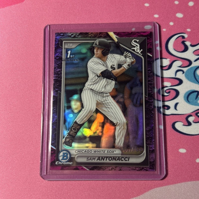 Sam Antonacci 2024 Bowman Chrome Draft 1st Fuchsia Lunar Refractor /199 #BDC-158