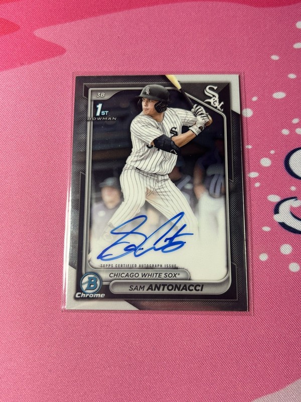 Sam Antonacci 2024 Bowman Draft Chrome Auto 1st Bowman #CPA-SA White Sox
