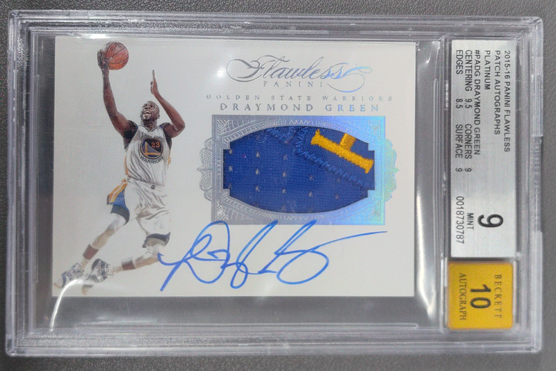 2015-16 Panini Flawless Draymond Green Patch Auto Platinum 1/1 #PA-DG BGS 9/10