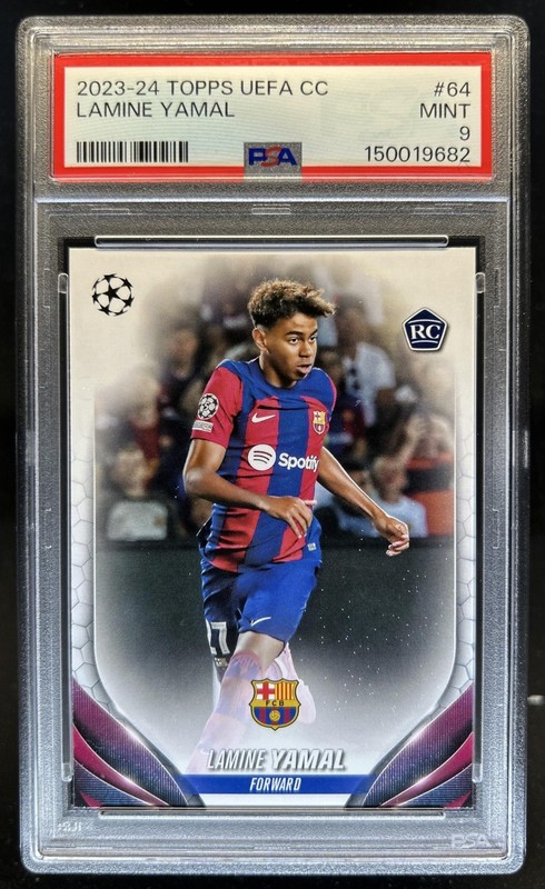 2023-24 Topps UEFA Lamine Yamal RC Rookie #64 Barcelona PSA 9