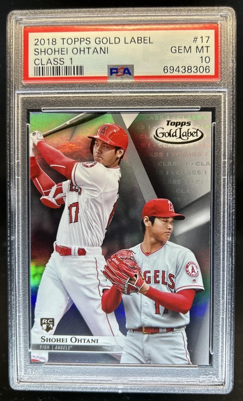 2018 Topps Gold Label Shohei Ohtani RC Class 1 Rookie #17 Angels PSA 10 GEM MINT