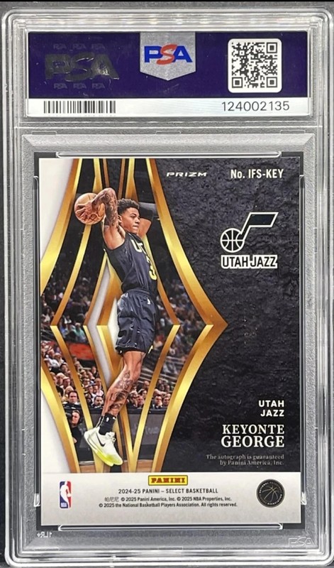 2024-25 Select - Keyonte George In Flight Neon Orange Pulsar /30 AUTO PSA 10 GEM view 2