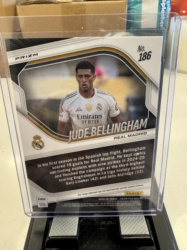2025 Panini Prizm FIFA Soccer Jude Bellingham Genesis SSP Case Hit Real Madrid view 2