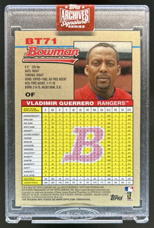 2023 Topps Archives Signature Series Vladimir Guerrero Autograph Auto #1/1 view 2