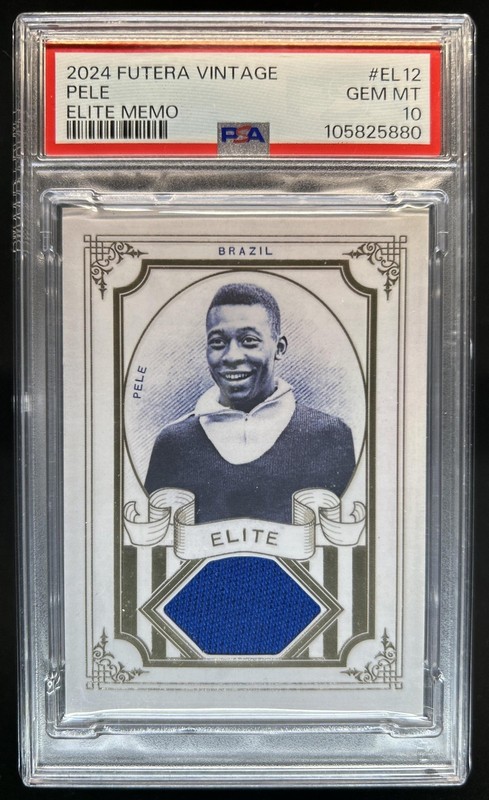 2024 Futera Vintage Pele Elite Memo Jersey #07/09 PSA 10 GEM MINT