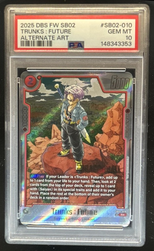 2025 Dragon Ball Super: Fusion World Trunks: Future Alt Art #SB02-010 PSA 10