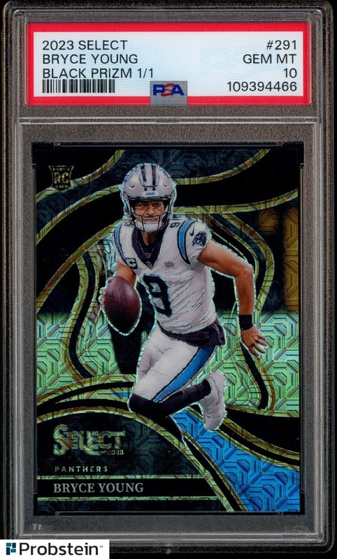 2023 Panini Select Black Prizm #291 Bryce Young Panthers RC Rookie 1/1 PSA 10
