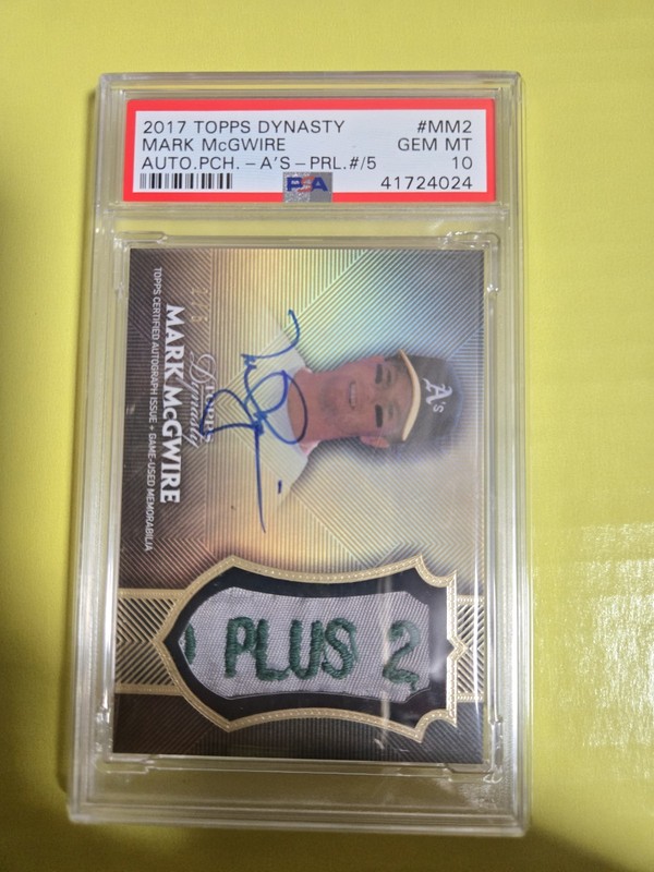 2017 Topps Dynasty Mark McGwire Autograph Patch 2/5 PSA 10 #MM2