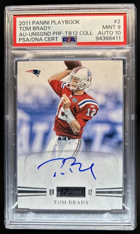 2011 Playbook Tom Brady TB12 Sample Auto Autograph #2 PSA 9 10