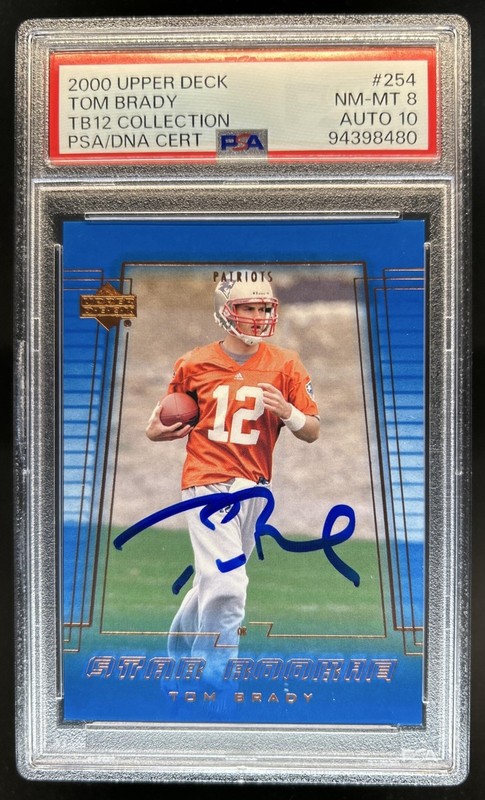 2000 Upper Deck Tom Brady TB12 Auto Autograph Rookie RC #254 Patriots PSA 8 10