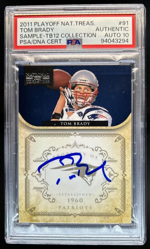 2011 National Treasures Tom Brady Sample TB12 Auto Autograph PSA Authentic 10