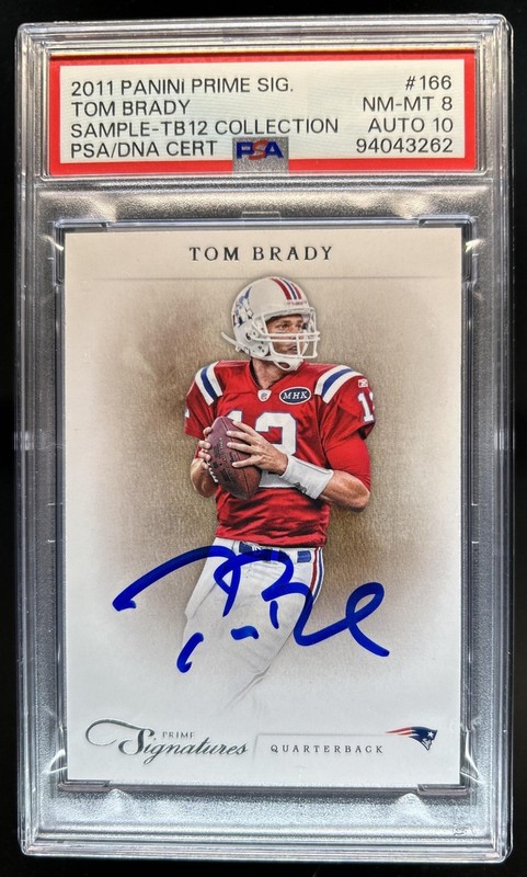 2011 Prime Signatures Tom Brady Sample TB12 Auto Autograph PSA 8 10