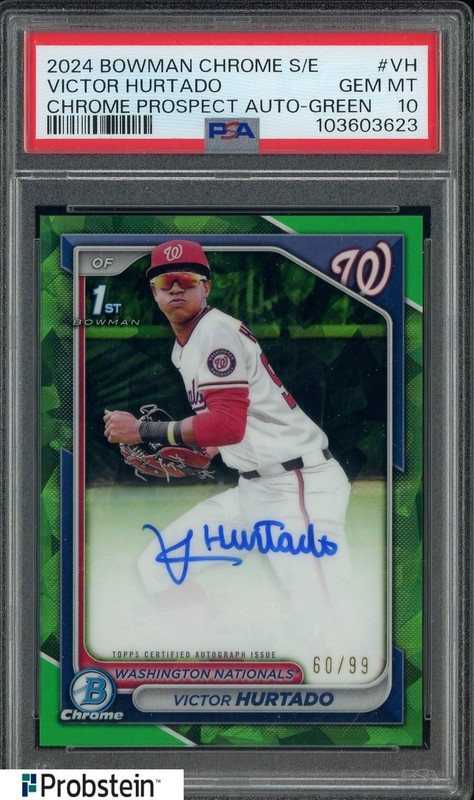 2024 Bowman Chrome Sapphire Victor Hurtado RC Rookie Auto /99 PSA 10