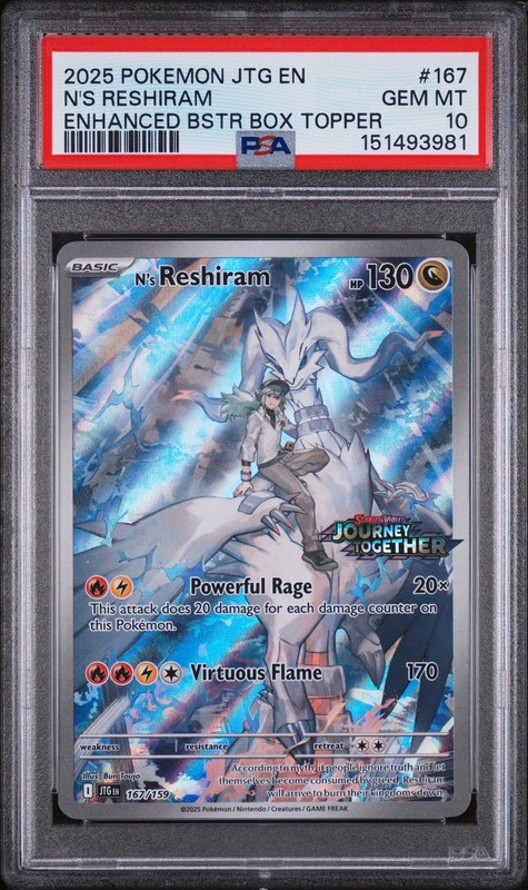 Pokemon Box Topper Promo N's Reshiram 167 PSA 10