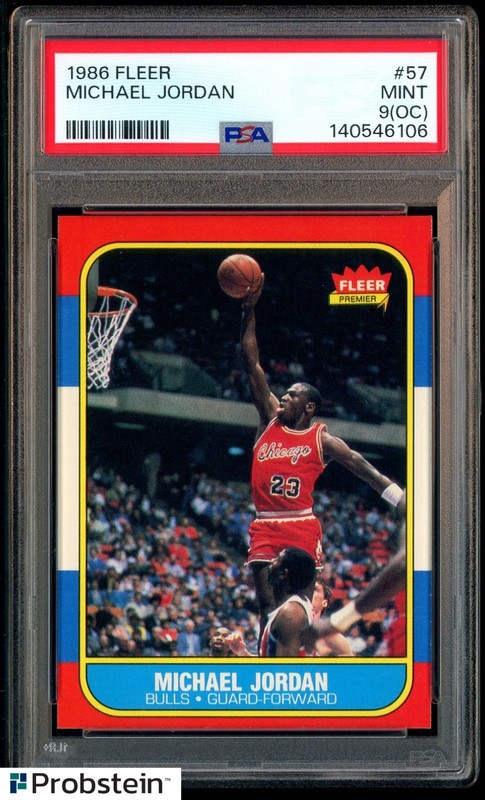 1986-87 Fleer Basketball #57 Michael Jordan RC Rookie HOF PSA 9 MINT (OC)
