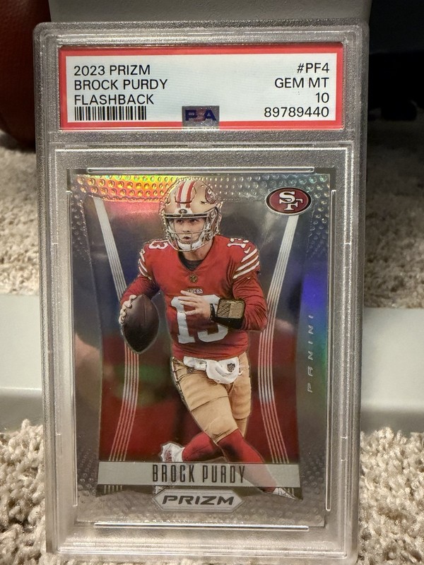 2023 Prizm Football Brock Purdy Silver Flashback PSA 10