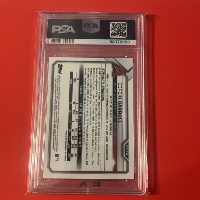 Corbin Carroll 2021 Bowman Chrome Mega  Box Refractor RC Diamondbacks PSA 10 Gem view 2