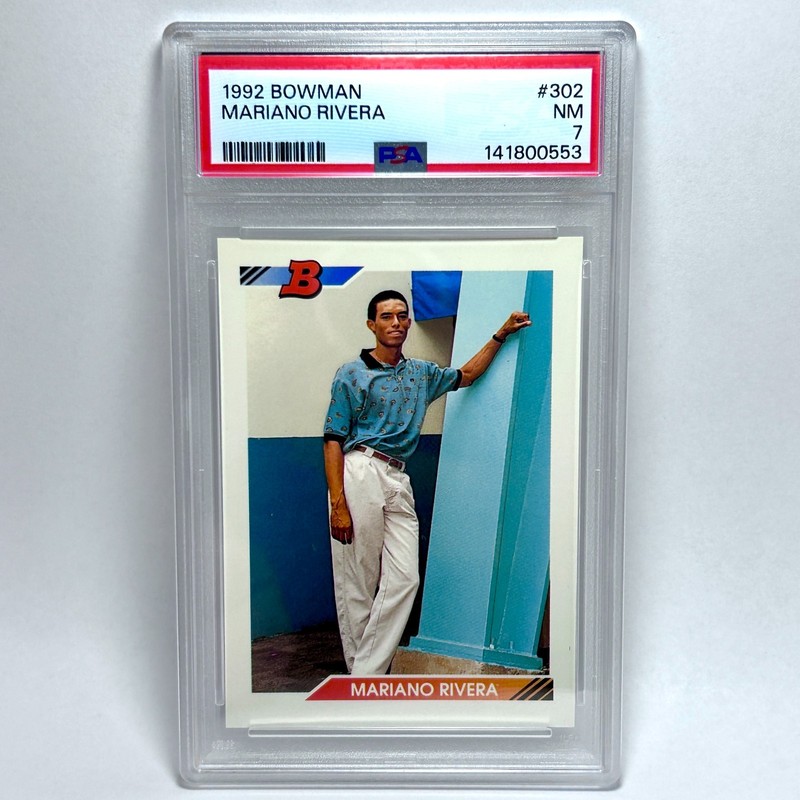 1992 Bowman - Mariano Rivera #302 (RC) PSA 7 NM Yankees HOF Iconic Rookie Card