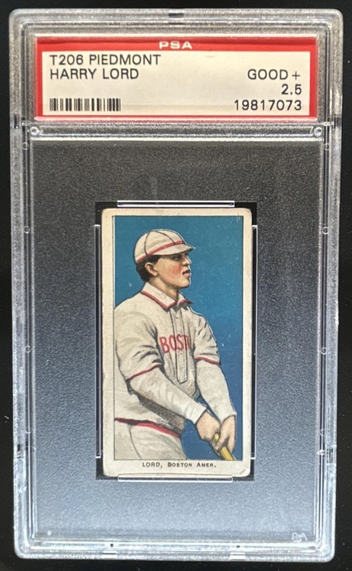 1909-11 T206 Piedmont White Border Harry Lord Red Sox PSA 2.5