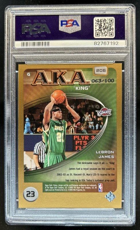 2003-04 Upper Deck Victory Lebron James Parallel RC #/100 Cavaliers PSA 6 view 2