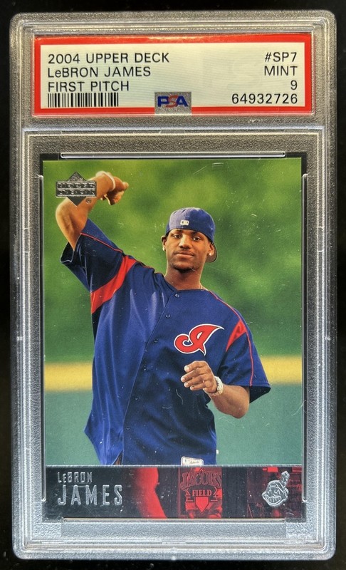 2004 Upper Deck LeBron James First Pitch SP Inserts #SP7 Indians PSA 9