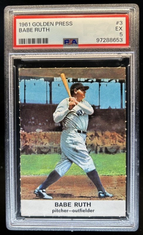 1961 Golden Press Hall of Fame Baseball Stars Babe Ruth #3 Yankees PSA 5