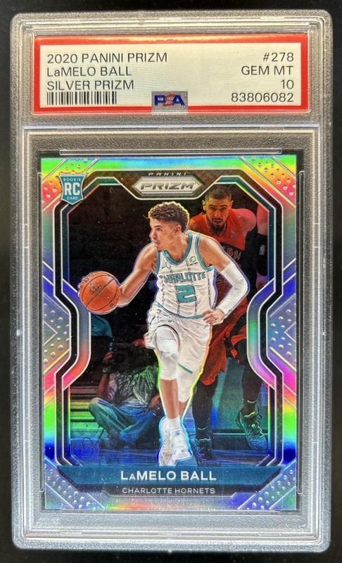2020-21 Panini Prizm LaMelo Ball RC Silver Prizm Rookie #278 Hornets PSA 10