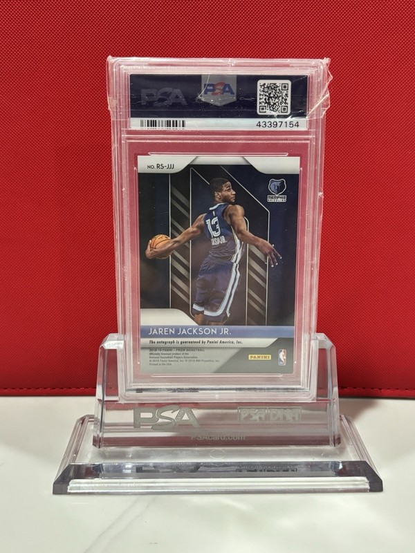 2018 PANINI PRIZM JAREN JACKSON JR. ROOKIE SIGNATURES AUTO RC PSA 9 #RS-JJJ GEM view 2