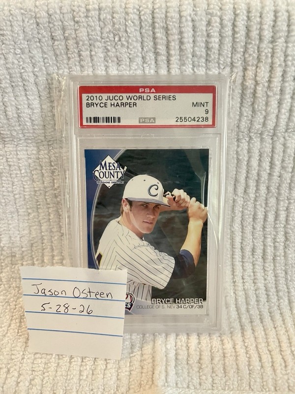 Bryce Harper ROOKIE PSA 9 MINT JUCO WORLD SERIES Collector Card Baseball 2010 view 2