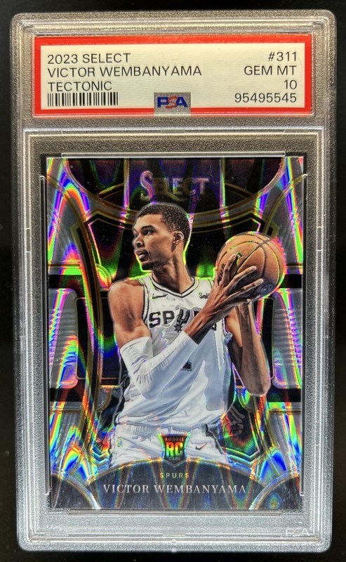 2023-24 Panini Select Victor Wembanyama RC Tectonic Prizm Mezzanine #311 PSA 10