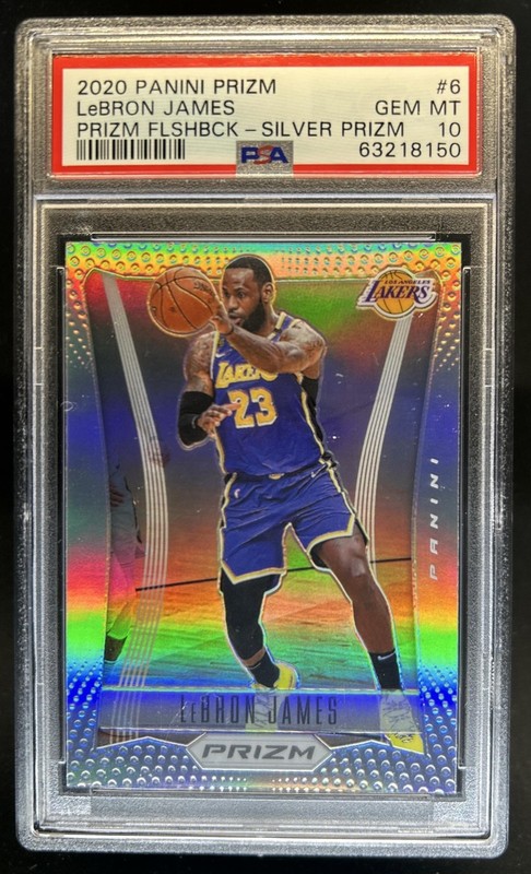2020-21 Panini Prizm LeBron James Flashback Prizm Silver #6 Lakers PSA 10