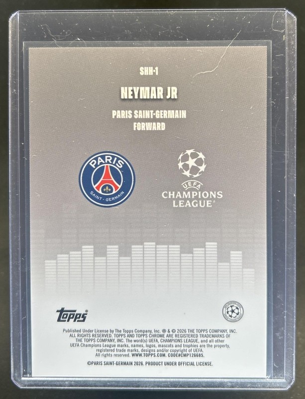 2025-26 Topps Chrome UEFA CC Neymar Jr Silenced #SHH-1 PSG view 2