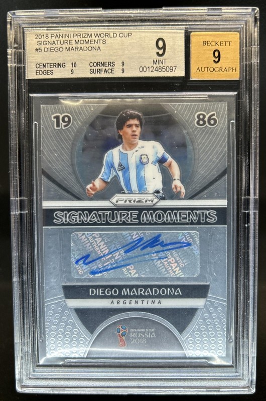 2018 Panini Prizm World Cup Diego Maradona Signature Moments #SM-DM BGS 9/9
