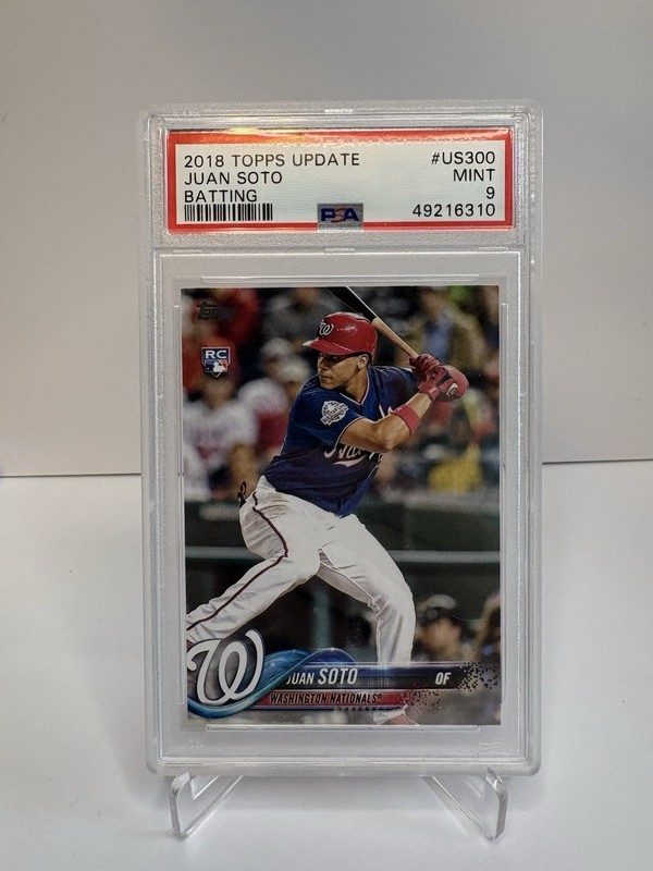 2018 Topps Update Series - Juan Soto #US300 Vertical, Blue Jersey (RC) PSA 9