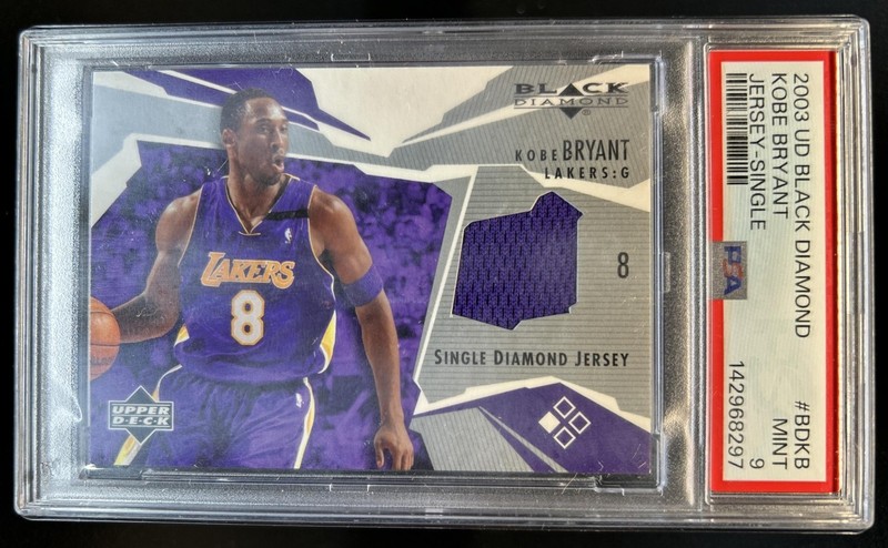 2003-04 Black Diamond Kobe Bryant Single Jersey #BD-KB Lakers PSA 9