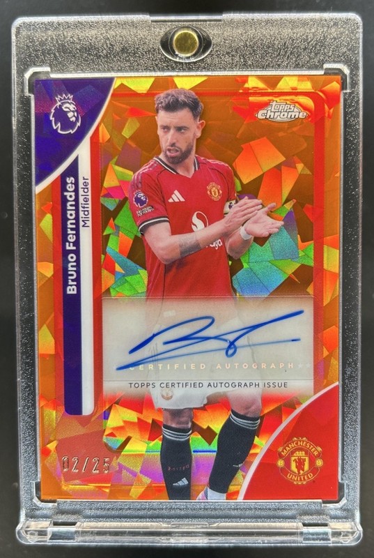 2026 Topps Chrome Sapphire Bruno Fernandes Auto Autograph Orange Refractor #/25