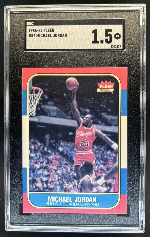 1986-87 Fleer Michael Jordan Rookie RC #57 Bulls SGC 1.5