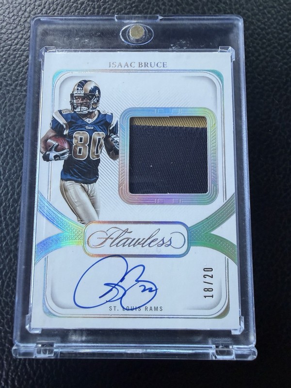 2024 Panini Flawless Isaac Bruce #DPA-IBE /20 Patch Auto 🐐🔥 view 2