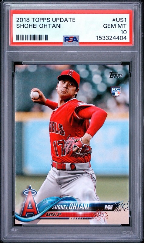 2018 Topps Update Series - Shohei Ohtani #US1 Pitching, Red Jersey (RC) PSA 10