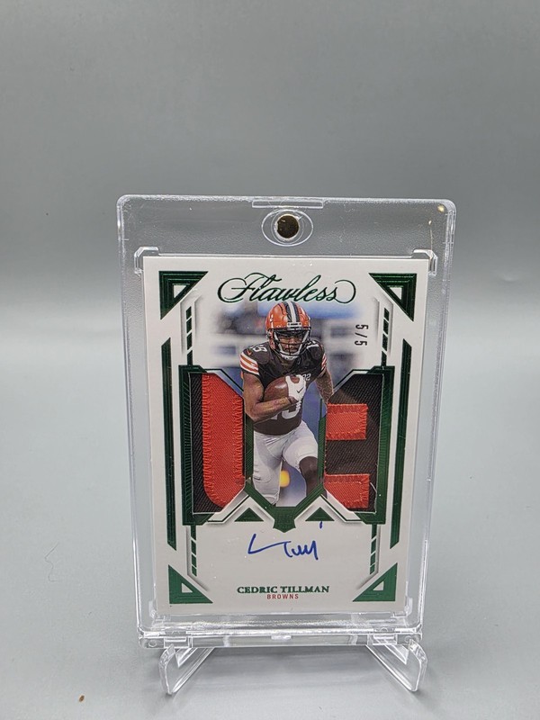 2023 Panini Flawless Cedric Tillman RPA Rookie Patch Auto 5/5 Emerald Cleveland