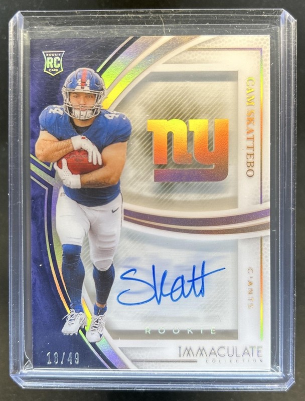 2025 Immaculate Cam Skattebo Rookie Shadowbox Signatures RC Auto #/49 Giants