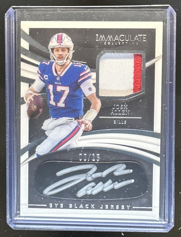 2021 Panini Immaculate Josh Allen Eye Black Patch Auto Autograph #/15 Bills