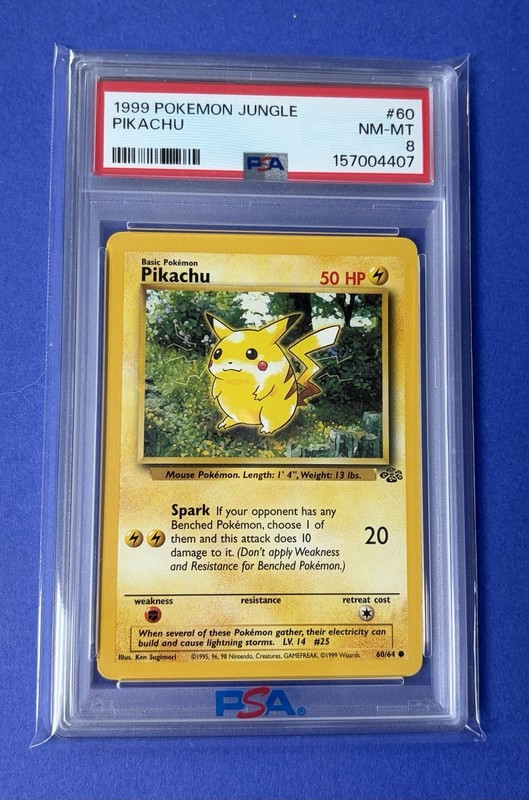 1999 Pokémon Jungle Pikachu #60 PSA 8 NM-MT