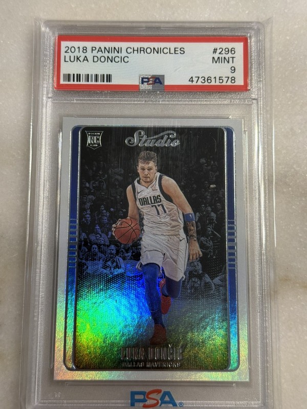 2018-19 Panini Chronicles Studio Luka Doncic #296 Rookie PSA 9 Dallas Mavericks