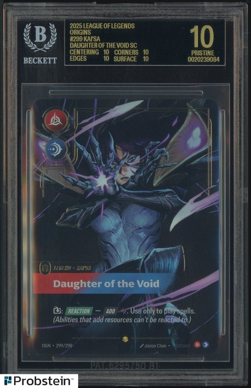 2025 RIFTBOUND: LEAGUE OF LEGENDS OGN #299* KAI'SA OVERNUMBER BGS 10 BLACK LABEL