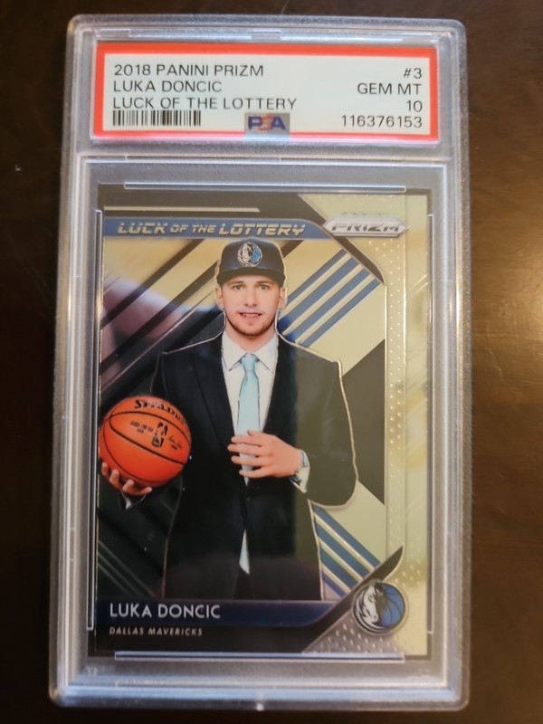 2018 Panini Prizm Luka Doncic #3 Luck Lottery RC PSA-10 Mavericks Lakers 🔥🔥🔥