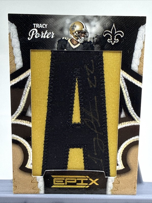 Tracy Porter AUTO Patch /240 - A Who Dat Letterman Saints SB XLIV Hero view 2