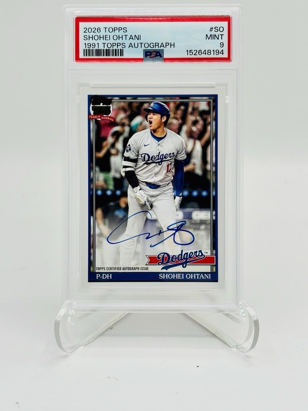 Shohei Ohtani 2026 Topps 1991 Topps Auto PSA 9