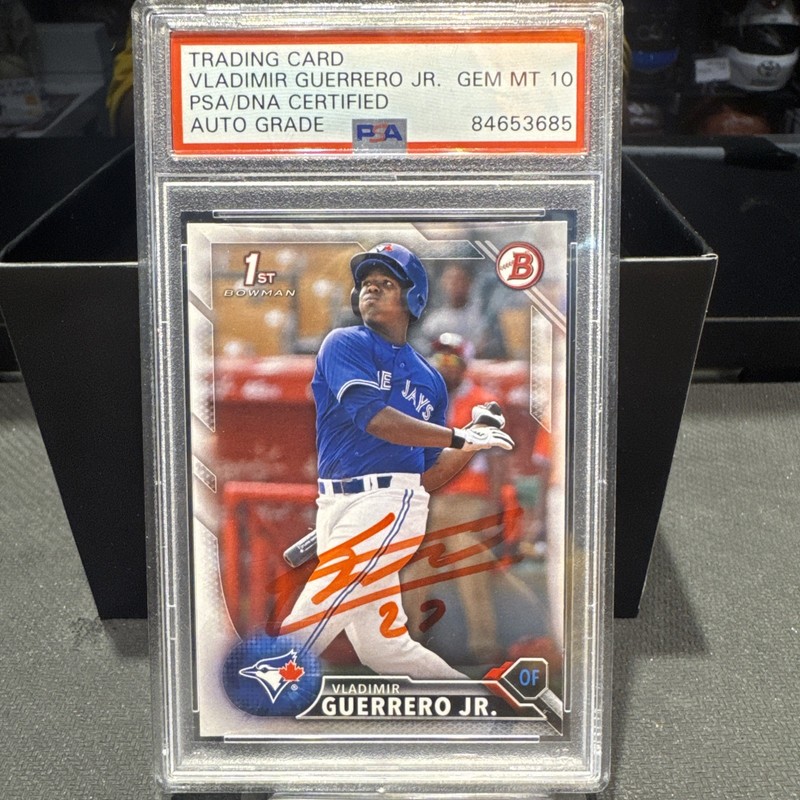 2016 FIRST BOWMAN CHROME #BP55 VLADIMIR GUERRERO JR  AUTO!!! PSA/DNA 10🔥🔥