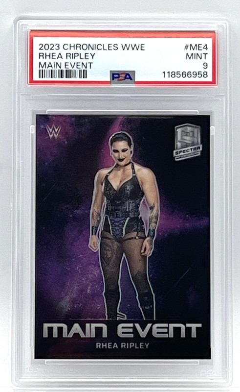RHEA RIPLEY - 2023 PANINI WWE CHRONICLES MAIN EVENT - PSA 9 MINT view 2